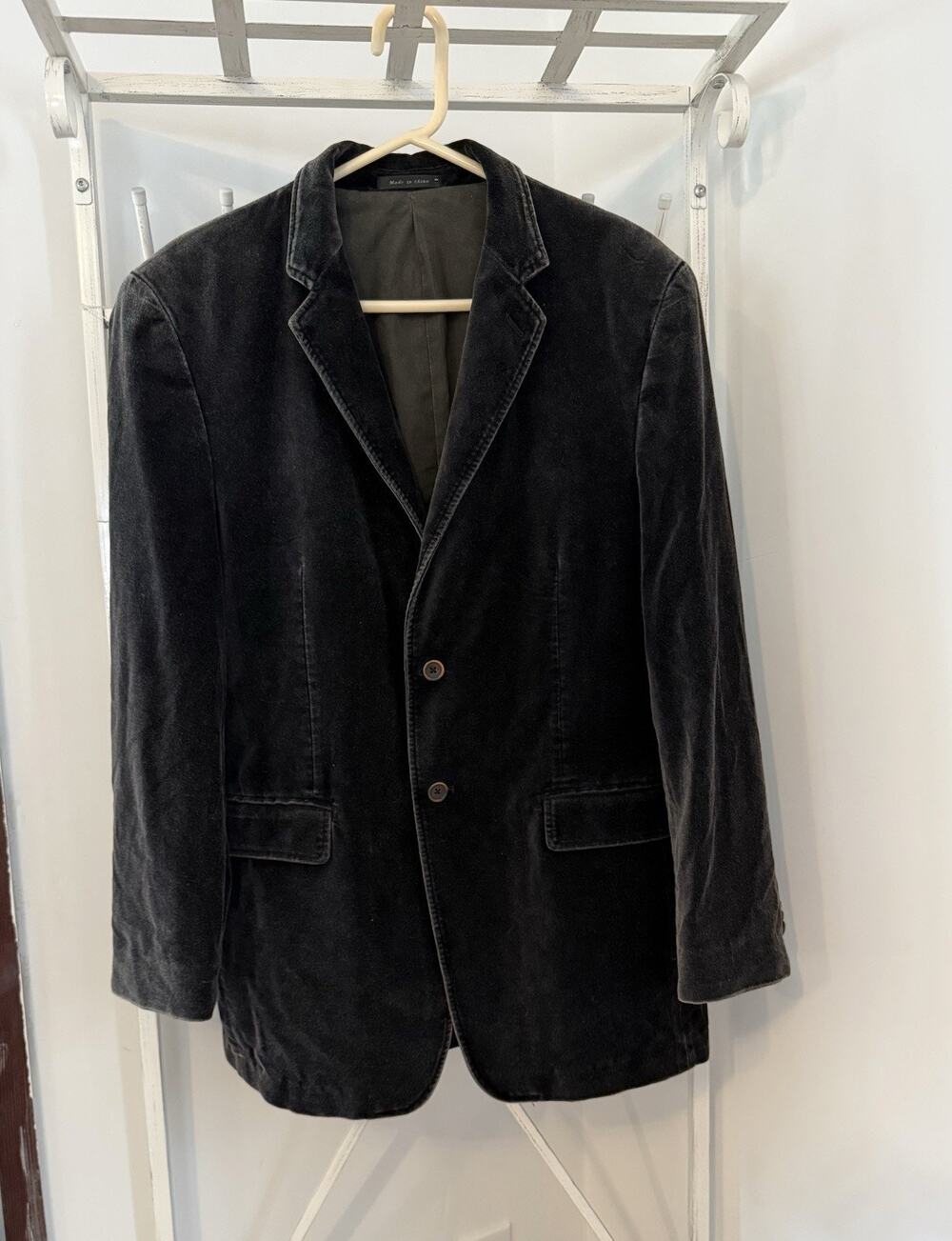 Calvin Klein black velvet blazer vintage 38R preppy academia